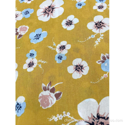 Comfortable And Cool Cotton Linen Printed Fabric